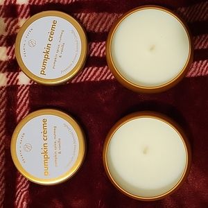 2 hearth + haven pumpkin crėme candles